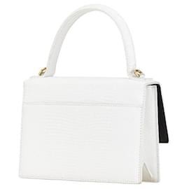 Balenciaga-Balenciaga Sharp Satchel Leather Handbag 2WAY-White
