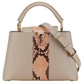 Louis Vuitton Capucines BB Leather Python Handbag Beige