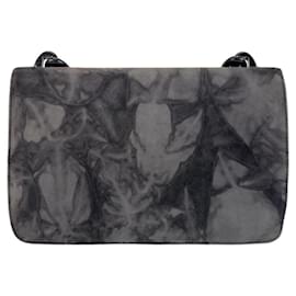 Prada-Prada Suede Plastic Chain Shoulder Bag-Grey