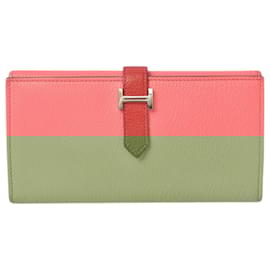 Hermès-Hermes Trifold Wallet Rose Lipstick-Pink