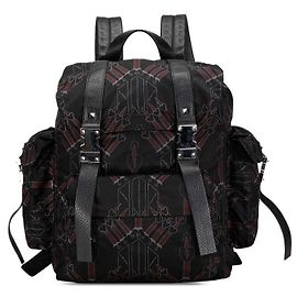 Mochila de nylon e couro Valentino Love Blade Preto