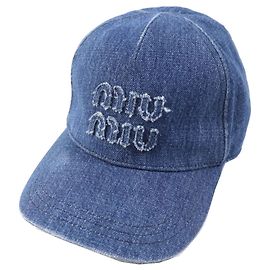Miu Miu Cappello MIUMIU Logo Blu Indigo L Altro