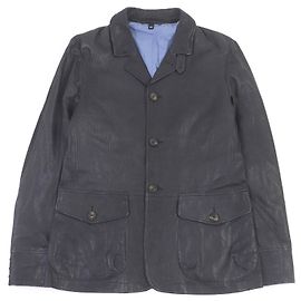 Giorgio Armani Lamb Leather Jacket Navy Navy blue