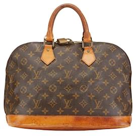 Louis Vuitton-Louis Vuitton Alma PM Handbag Brown PVC Leather-Brown