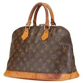 Louis Vuitton-Louis Vuitton Alma PM Handbag Brown PVC Leather-Brown