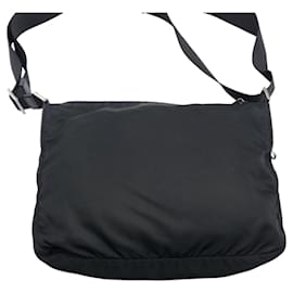 Prada-Prada Nylon Tessuto Triangle Logo Shoulder Bag-Black