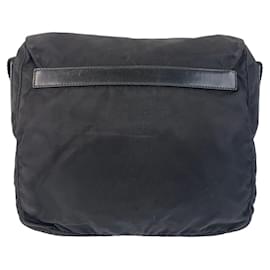Prada-Prada Nylon Tessuto Triangle Logo Shoulder Bag-Black