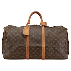 Louis Vuitton-Louis Vuitton Monogram Keepall 55 Travel Bag M41424-Brown