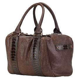 Balenciaga-Balenciaga Leather Handbag 170937 Brown-Brown