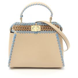 Fendi Mini Peekaboo Leather Handbag 8BN244 Beige