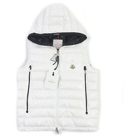 Moncler RAGOT Chaleco de Plumas con Capucha de Nylon Blanco Blanco