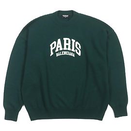 Pull en laine et polyester Balenciaga à col rond vert S Vert