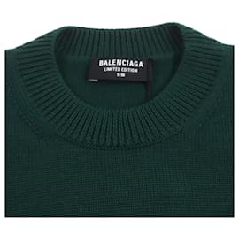 Balenciaga-Balenciaga Wool Polyester Crew Neck Sweater Green S-Green