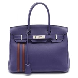 Hermès-Hermes Birkin 30 Officer Handbag-Blue