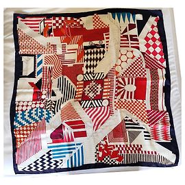 Lenço de seda Hermès 90x90 Nigel Peake Multicor