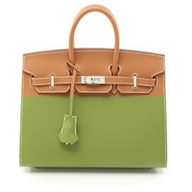 Hermès-Hermes Birkin 25 Handbag-Brown,Golden