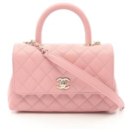 Chanel-Chanel Coco Handle Flap Matelasse Handbag-Pink