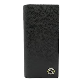 Gucci-GUCCI Interlocking G ZIP Long Wallet-Black,Yellow