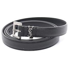 Yves Saint Laurent-Yves Saint Laurent Black Leather Belt-Black
