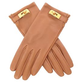 Hermès Guanti da sci in pelle Hermes Kelly Marrone
