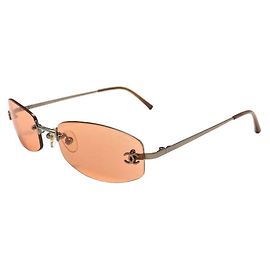 Chanel Sunglasses Orange Plastic Rimless Orange
