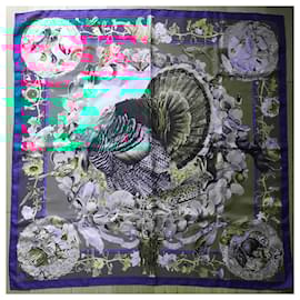 Hermès-Hermès scarf titled 'Fauna and Flora of Texas' by Olivier Kermit-Multiple colors