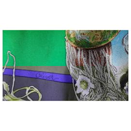 Hermès-Hermès scarf titled 'Fauna and Flora of Texas' by Olivier Kermit-Multiple colors