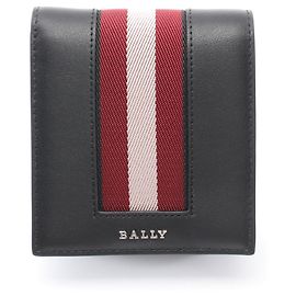 Portafoglio in pelle pieghevole Bally Nero Multicolore