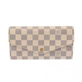 Louis Vuitton-Louis Vuitton Damier Azur Portefeuille Sarah Wallet-White