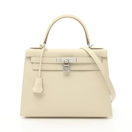Hermès-Hermes Kelly 28 Handbag in Ivory-Cream