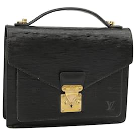 Louis Vuitton-LOUIS VUITTON Epi Monceau 28 Hand Bag Black M52122 LV Auth ar12996-Black