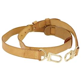 Louis Vuitton-LOUIS VUITTON Adjustable Shoulder Strap Leather 37.8""-45.3"" Beige Auth 101388-Beige