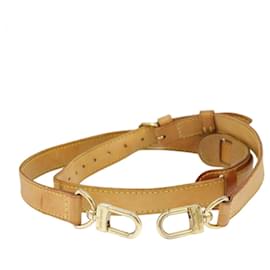 Louis Vuitton-LOUIS VUITTON Adjustable Shoulder Strap Leather 37.8""-45.3"" Beige Auth 101388-Beige