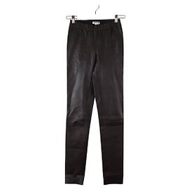 Max & Moi Slim leather pants Brown