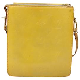 Louis Vuitton-LOUIS VUITTON Monogram Vernis Motto Accessory Pouch Gris M91030 LV Auth 100544-Grey