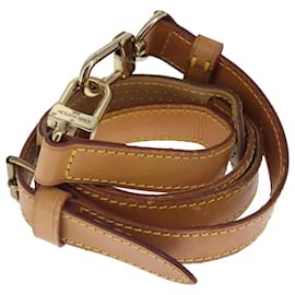 Louis Vuitton-LOUIS VUITTON Adjustable Shoulder Strap Leather 35.4""-43.3"" Beige Auth 100676-Beige