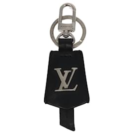 Louis Vuitton-LOUIS VUITTON Cloche Cle Charm Leather Black Silver M68020 LV Auth ac3402-Other