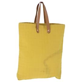 Hermès-HERMES Amedaba MM Sac Tote Coton Jaune Auth bs20294-Jaune