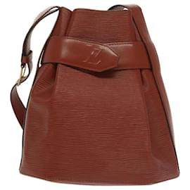 Louis Vuitton-LOUIS VUITTON Epi Sac Depaule PM Shoulder Bag Brown M80203 LV Auth ep6718-Brown