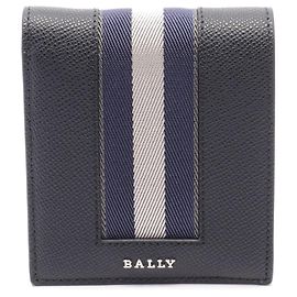 Portafoglio pieghevole Bally Bribel Nero Bianco Blu navy