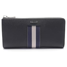 Bally-Bally Blythen L-Shaped Long Wallet-Black,White,Navy blue