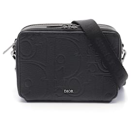 Christian Dior-Christian Dior Black Leather Shoulder Bag-Black