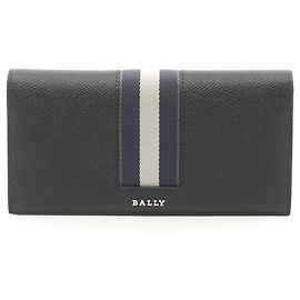 BALLY Portafoglio Lungo Pieghevole in Pelle Nera Nero