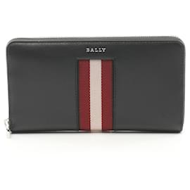Bally-Bally Black Leather Long Wallet-Black