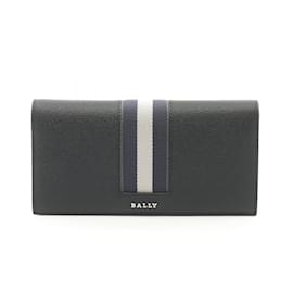 Bally-BALLY Bi-fold Long Wallet in Black Leather-Black