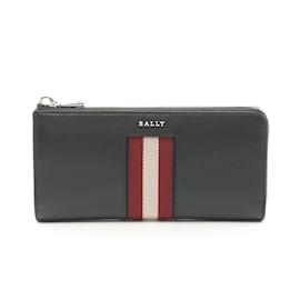Bally-Bally Black Leather Long Wallet-Black