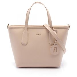 Bolsa tote de couro rosa clássica Furla Rosa