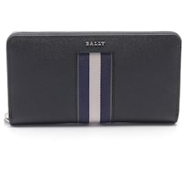 Bally-Bally Balén Long Wallet-Black,White,Navy blue