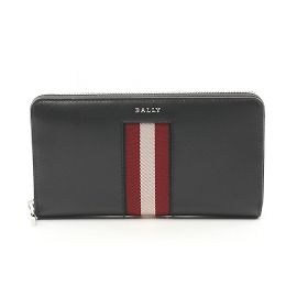 Portafoglio lungo in pelle nera Bally Nero