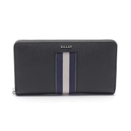 Bally-Bally Balén Long Wallet-Black,White,Navy blue